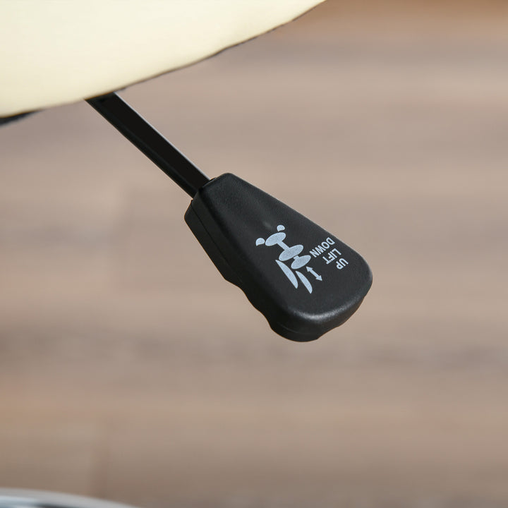 Barstol, højdejusterbar barstol med hjul lavet af kunstlæder, 360° drejelig med ryglæn polstret beige 56 x 57 x 104-127 cm