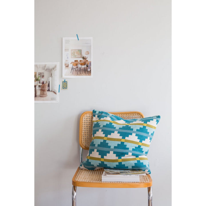 Alf Pillow-Cover Blue, Soft Jacquard strikket bomuld