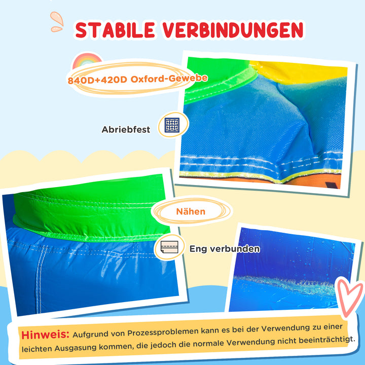 Hoppeborg med rutsjebane og sikkerhedsnet, op til 100 kg, 3-10 år, 300x180x160cm