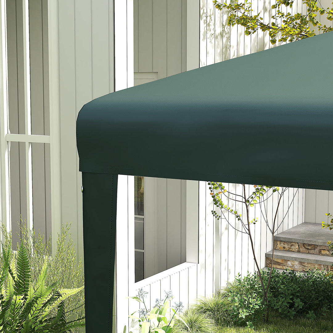 Pavillon 2,7x2,7m, hurtig montering med kliksystem, rustfri ramme, mørkegrøn