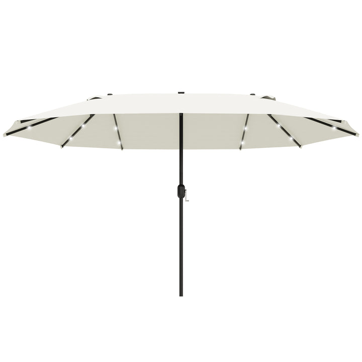 Oval parasol cremehvid 440 x 256 cm