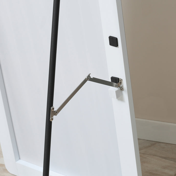 Stående spejl vægspejl fuld figurspejl, aluminium, 45 cm x 37 cm x 158,5 cm, sølv