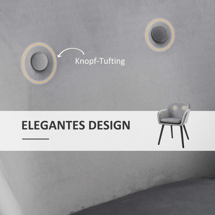 Spisebordsstole i attraktivt design, metalstruktur, træben, grå, 120 kg lasteevne