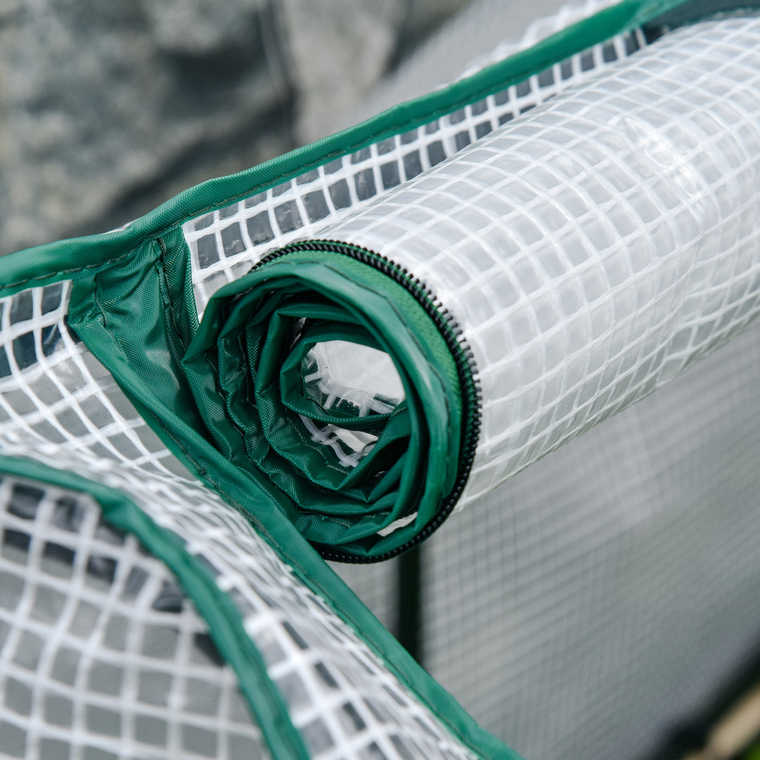 Højbed, rullefilmbetræk, ramme af naturtræ, stoffor, drænhuller, 121 x 55 x 117 cm