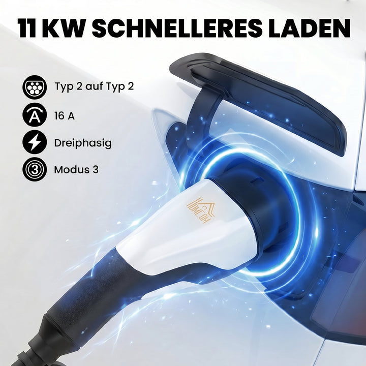 Type 2 EV-ladekabel 11 kW 16 A Mode 3, til wallbox IP65-ladestation