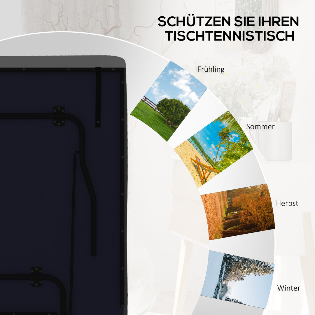 Bordtennisbordbetræk, vandtæt, uv-resistent, 275l x 153b x 5h cm, sort