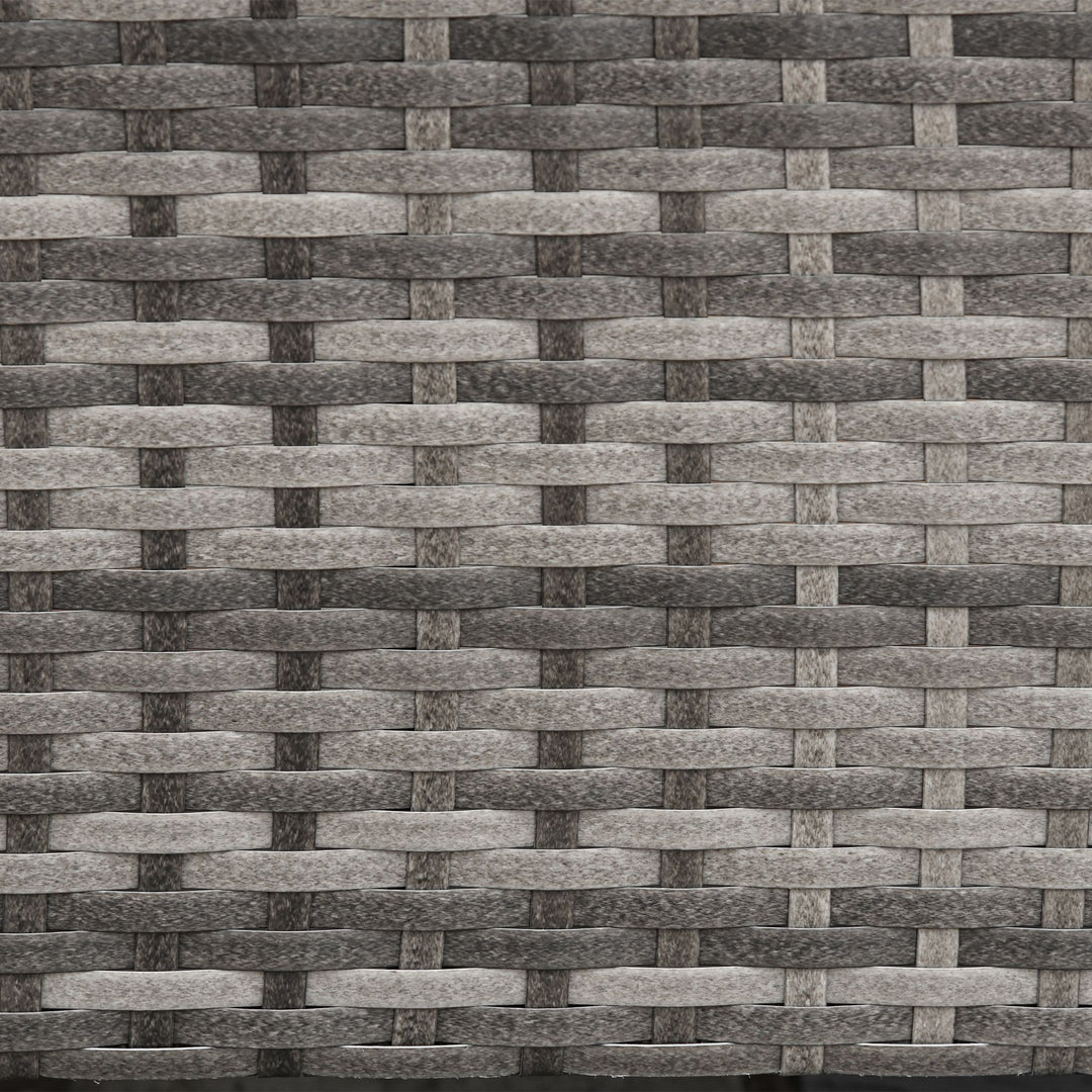 Rattan sofa med hynder, tre-personers, havelounge sofa, stål, grå, 173 x 68 x 78 cm