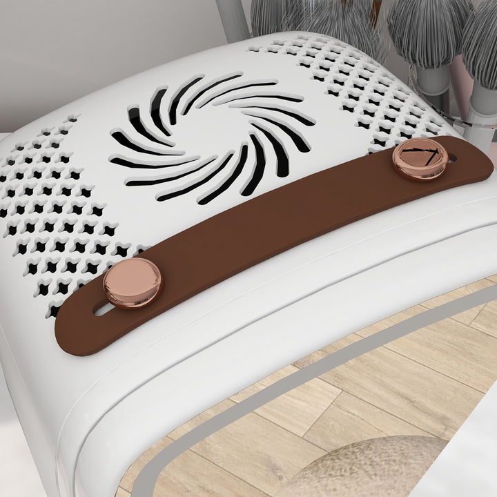 Minikøleskab til kosmetik, drikkevarer og snacks, bærbart, med oplyst spejl, stille drift, 6l, hvid