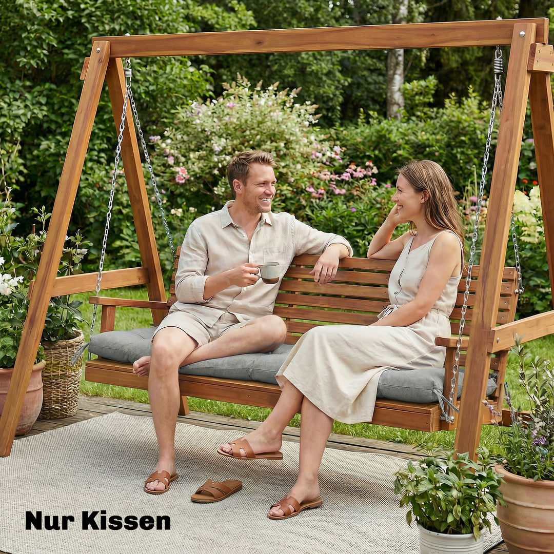 Aftagelig pallehynde med fastgørelsesstropper, pallehynde til de fleste liggestole, 198x65x13 cm, lysegrå