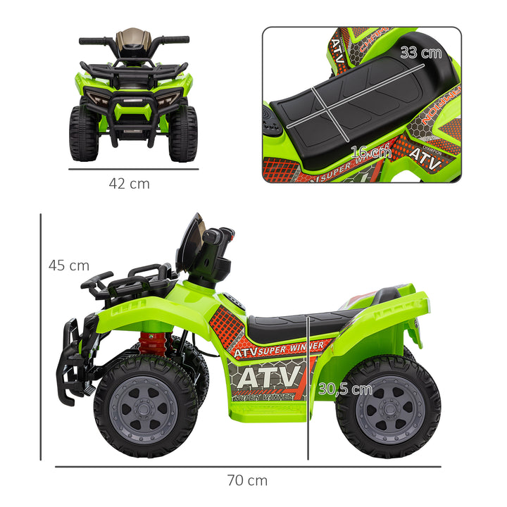 Børne-atv elektrisk 6v børne-atv med forlænsfunktion, musik, elektrisk atv til børn 1,5-3 år grøn