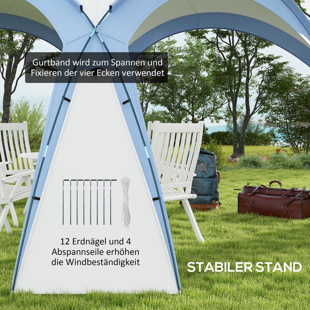 Evently 3,5 x 3,5 m pavillon med krogdør, vandafvisende, vinterbestandig, havepavillon, lyseblå