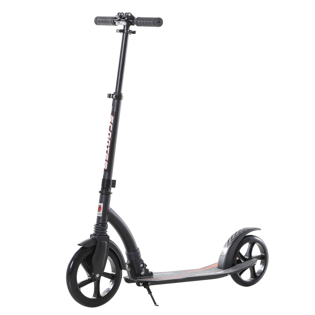 Foldbart løbehjul, sparkscooter, foldbar, med støddæmpere, fra 14 år, sort