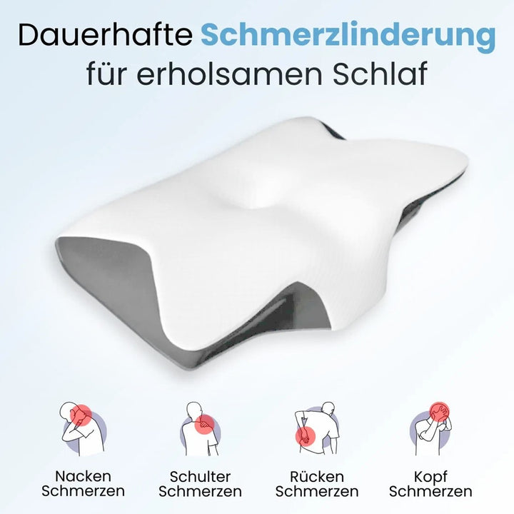 Nakketerapipude Memory Foam Lysegrå Ortopædisk Ergonomisk Smertelindring