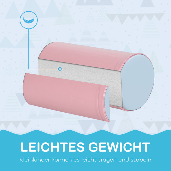 Bløde byggeklodser, sæt med 5 skumbyggeklodser til børn i alderen 1-3 år, kunstlæder, flerfarvet