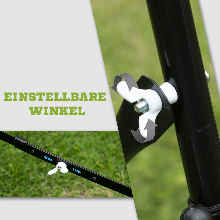 Rebounder til fodbold, rebound wall rebound net, metalrør med pe-stof, kickback rebound wall til baseball basketball, fodboldmål til ungdomstræning 96x80x96cm, sort