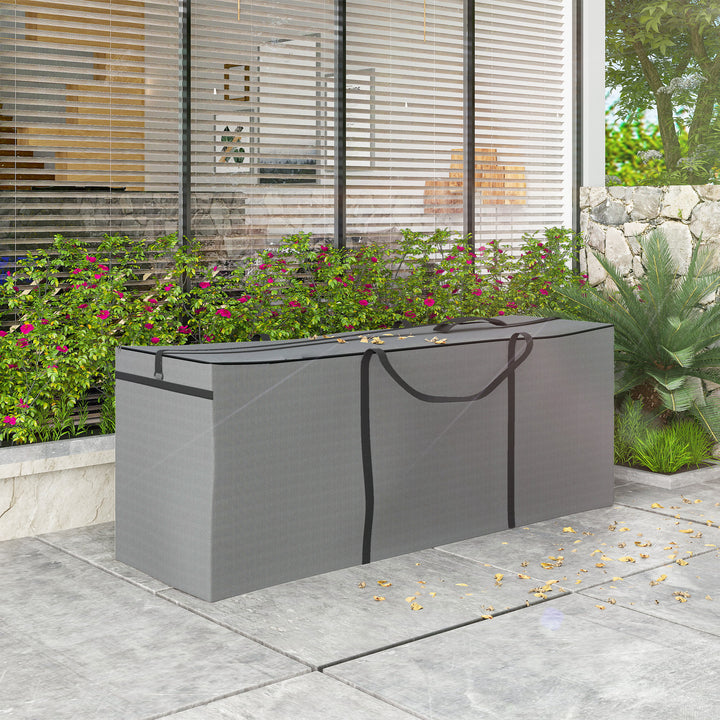 Opbevaringstaske til havehynder, hyndepose, beskyttelsesbetræk med bærehåndtag, lynlås, 200 x 60 x 75 cm, lysegrå