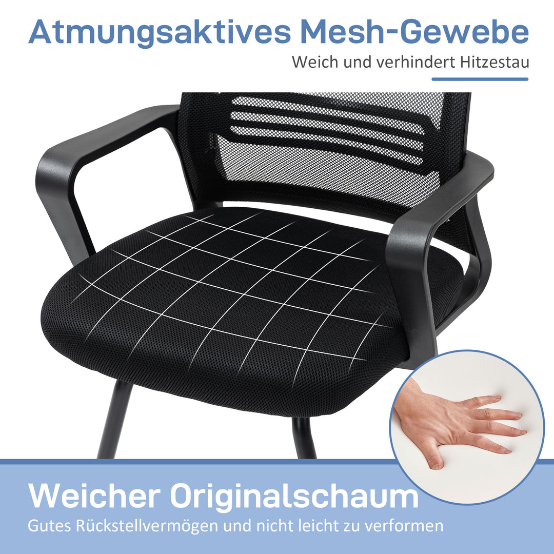 Ergonomisk stol, netstof, skum, metalben, medebase, sort