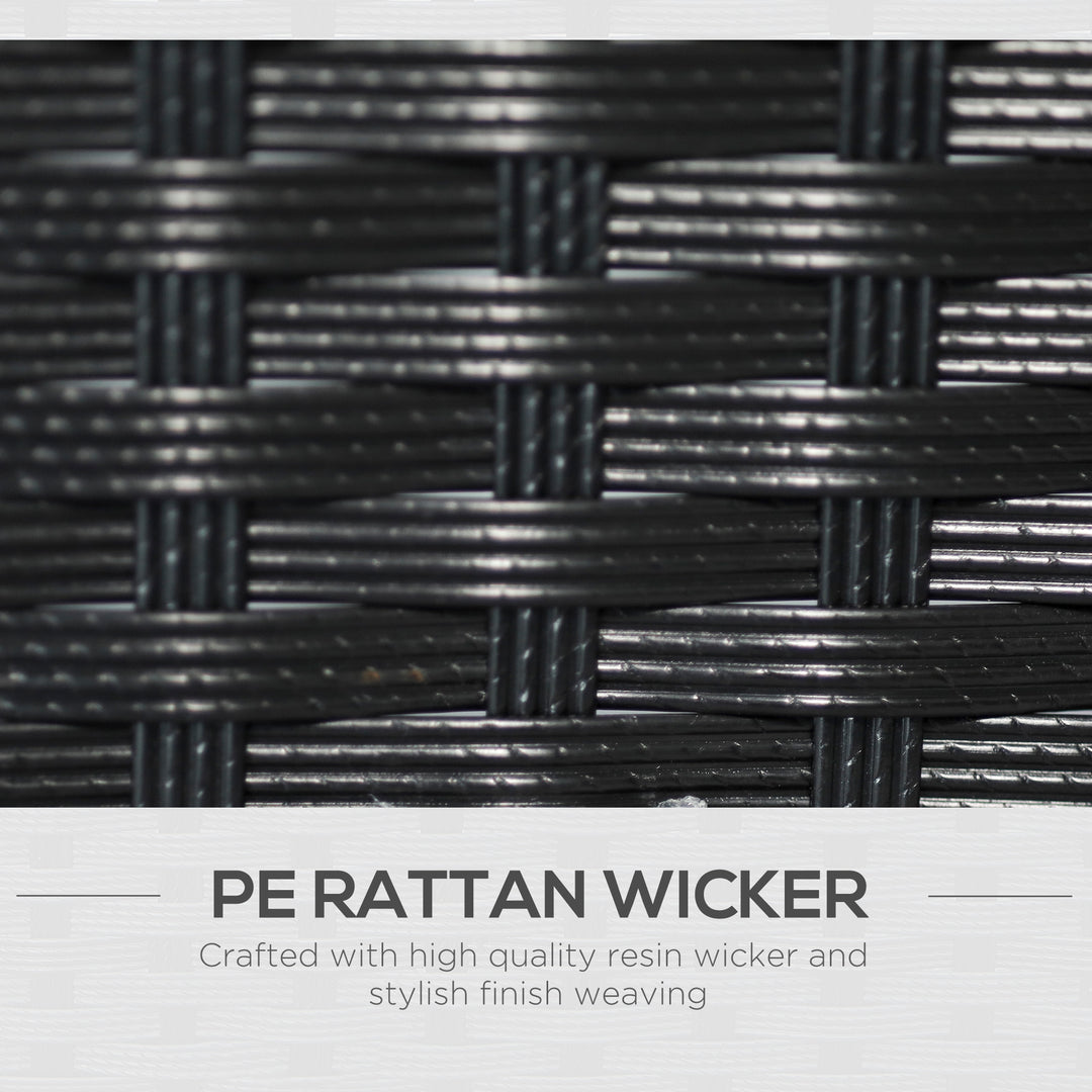 Havebænk polyrattan 2-personers uv-bestandig bænk med bordhynde ryglæn havemøbler parkbænk op til 240 kg lasteevne balkonbænk til haveterrasse balkon 133x63x84cm, sort