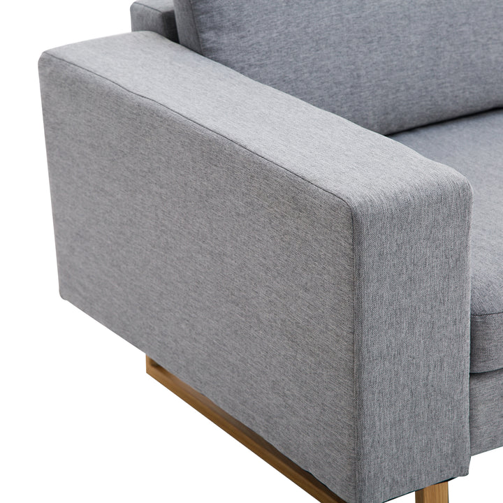 ® 2-Personers sofa stofsofa hjørnesofa polstret sofa siddemøbler armlæn træ lysegrå 145 x 82 x 78 cm