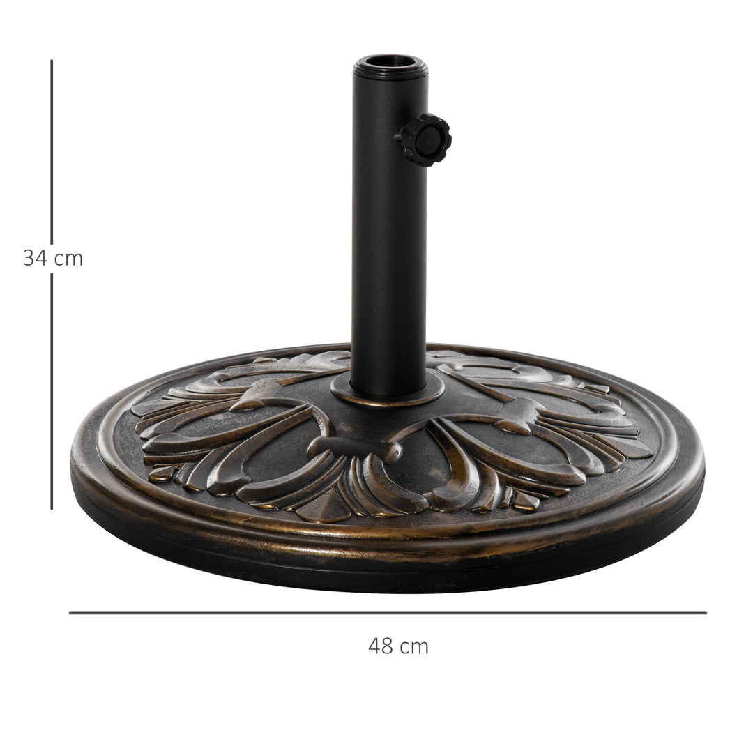 Parasolfod 13 kg, paraplystativ til paraplystænger med en diameter på 35 mm/38 mm/48 mm, paraplyholder til have, balkon, antik bronze