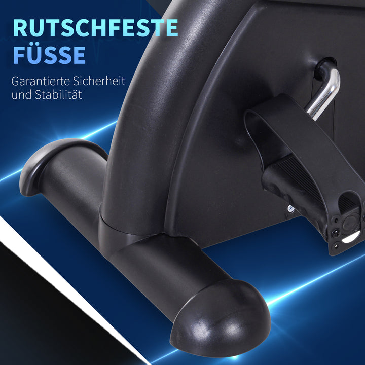 Mini motionscykel fitnesscykel pedaltræner med lcd-display justerbar modstand arm- og bentræner hjemmetræner fitnessudstyr til seniorer hjemmekontor 35 x 40 x 31 cm sort