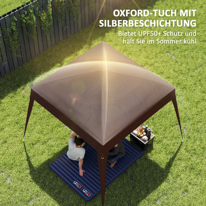 Udskiftningstag til pavillon, udskiftningsovertræk til 3 x 3 m havepavillon, udskiftningstag til havetelt, upf50+, oxfordstof, brun
