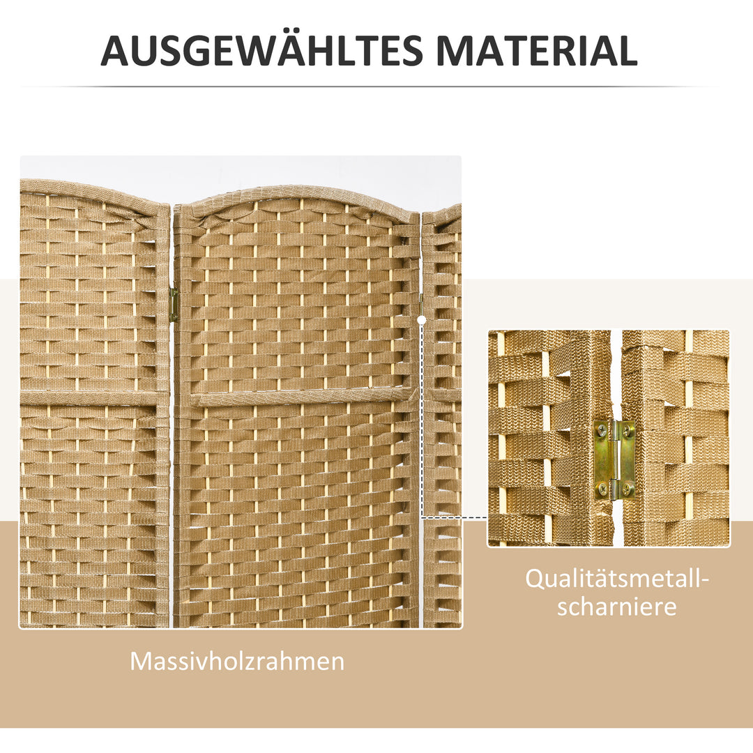 4-Panels rumdeler, foldbar privatlivsskærm, privatlivsskærm til stue, soveværelse, hjemmekontor, naturlig