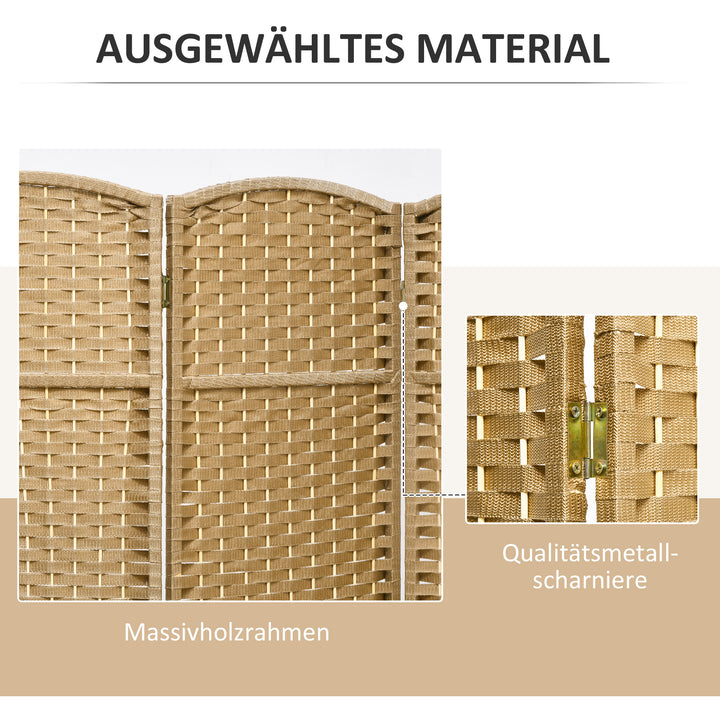 4-Panels rumdeler, foldbar privatlivsskærm, privatlivsskærm til stue, soveværelse, hjemmekontor, naturlig