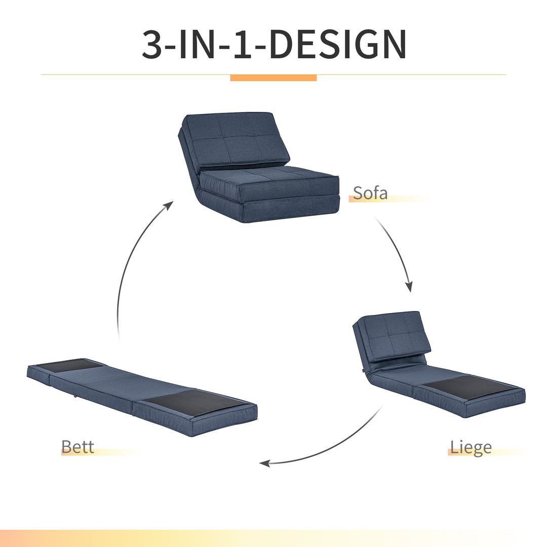Gulvsofa klapstol sovestol gulvstol 5-personers justerbar klapstol sovesofa enkeltsofa blå 61 x 73 x 58 cm