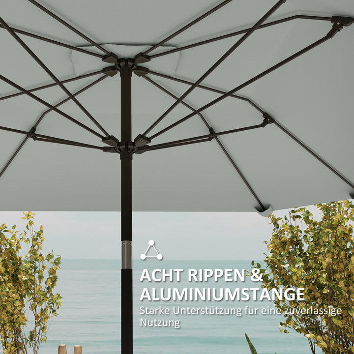 2,3 M parasol uden fod, justerbar terrasseparasol med håndsving, polyester, aluminium, glasfiber, mørkegrå