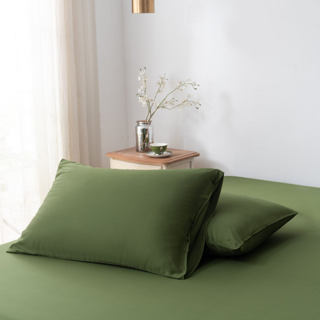 Mørkegrøn Bambus Sengesæt 1-person - 400TC Tanboocel - Deep Moss