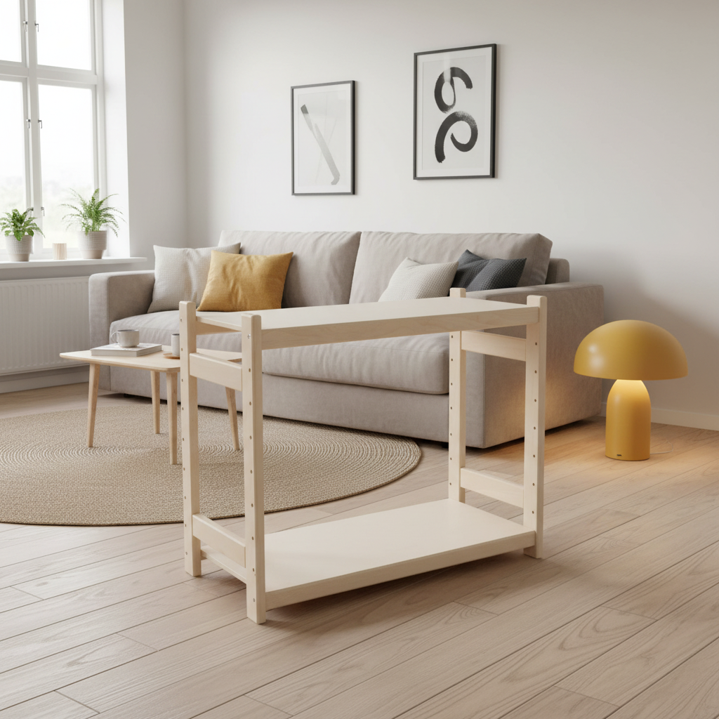 Modulær reol i bøg, 2 hylder, 45 × 80 × 25 cm