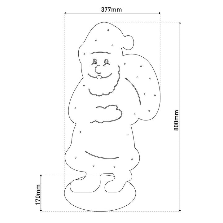LED Wood Decolum "Santa" Stor, julepynt lavet af træ i naturen, med fast bygget - In Lyss, til det udendørs område - Klassisk - Dekoration - Træ - Natur - Ingen information - Juledekoration udenfor