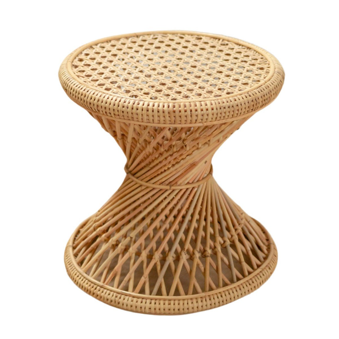 Sidebord i rattan | Sofabord | Rundt Sofabord LUHU Ø45 cm Beige