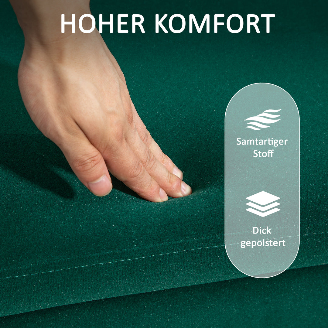 Bænk, polstret bænk med opbevaring, metal, gummitræ, skum, 100 x 40 x 42 cm, grøn