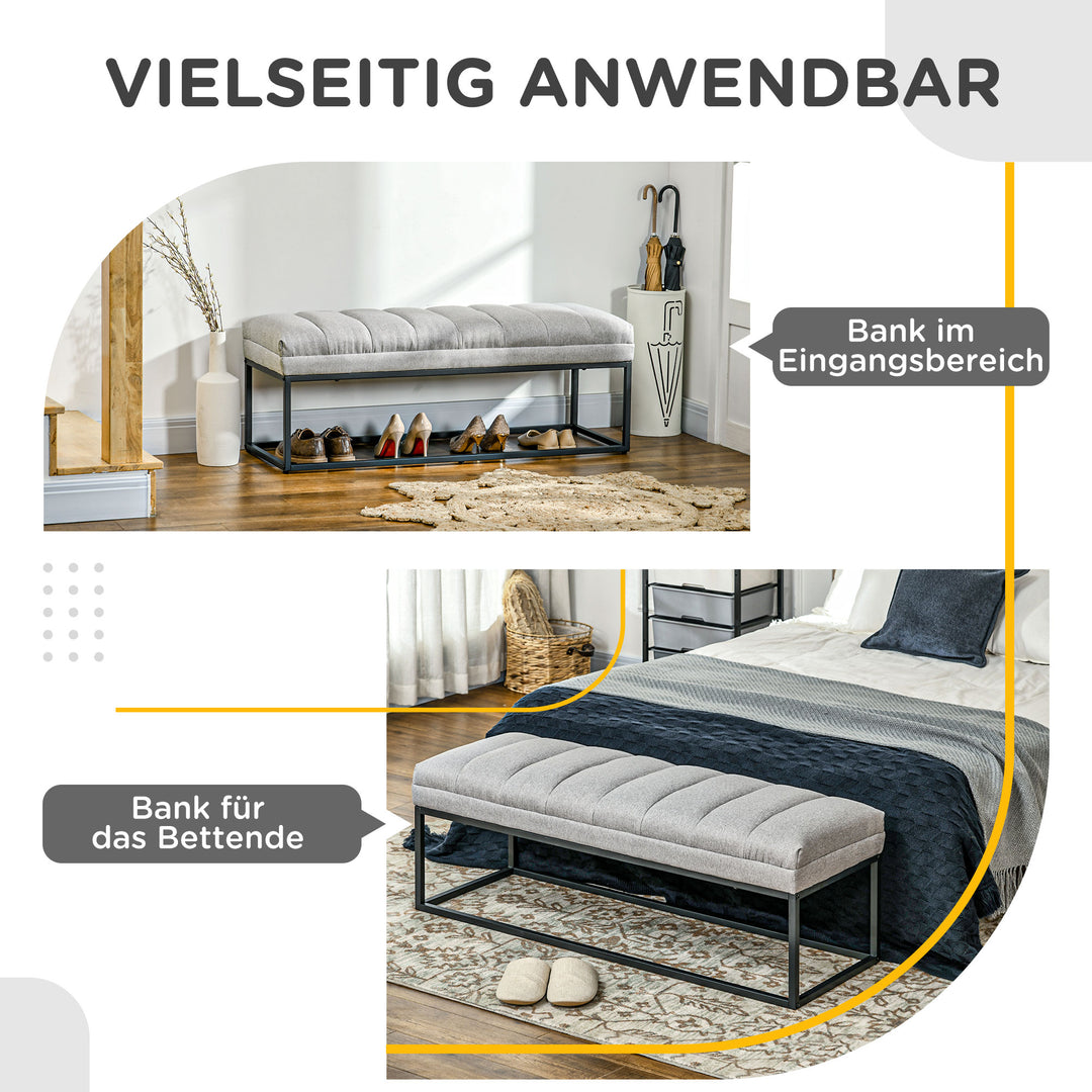 Industrielt design bænk, sengebænk, metalben, pink + sort