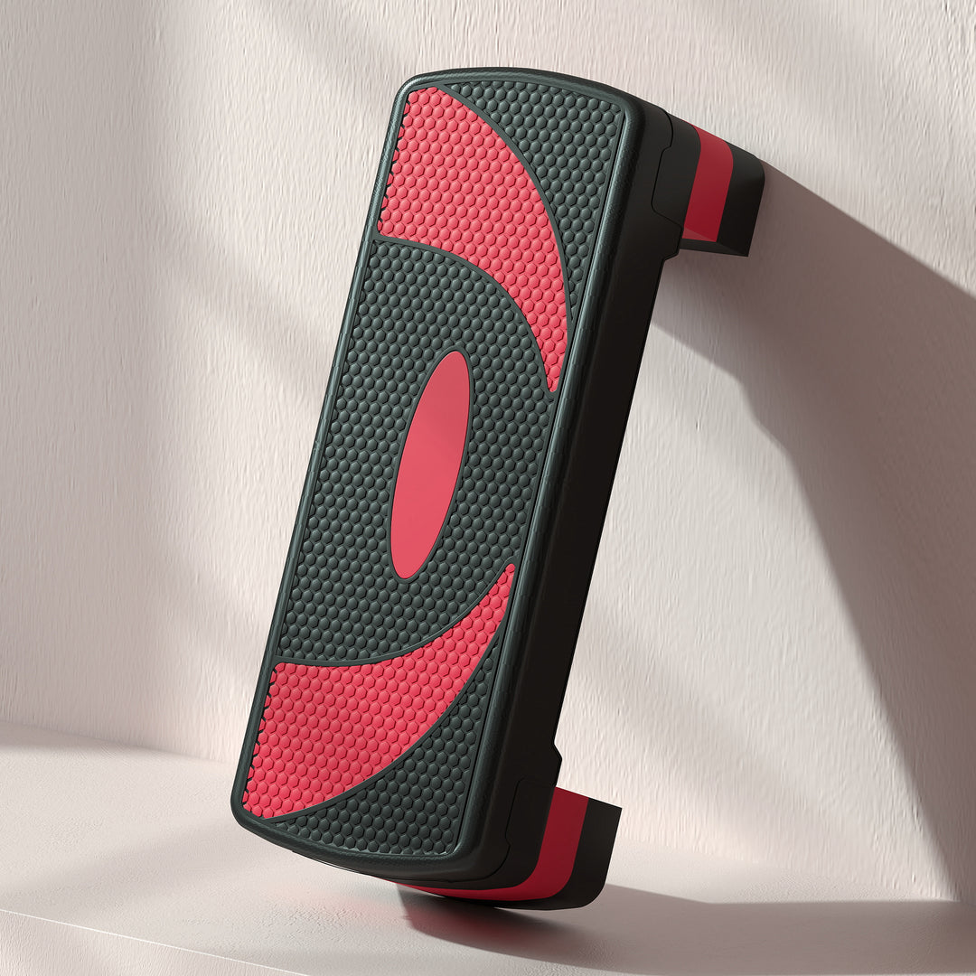 Aerobic stepper, højdejusterbar, til indendørs og udendørs brug, belastningskapacitet op til 150 kg, 80 x 31 x 10-20 cm, rød