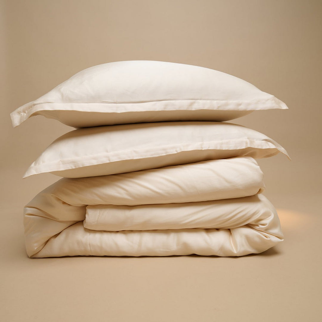 TENCEL™ Satin Dynebetræk Hvidt sand