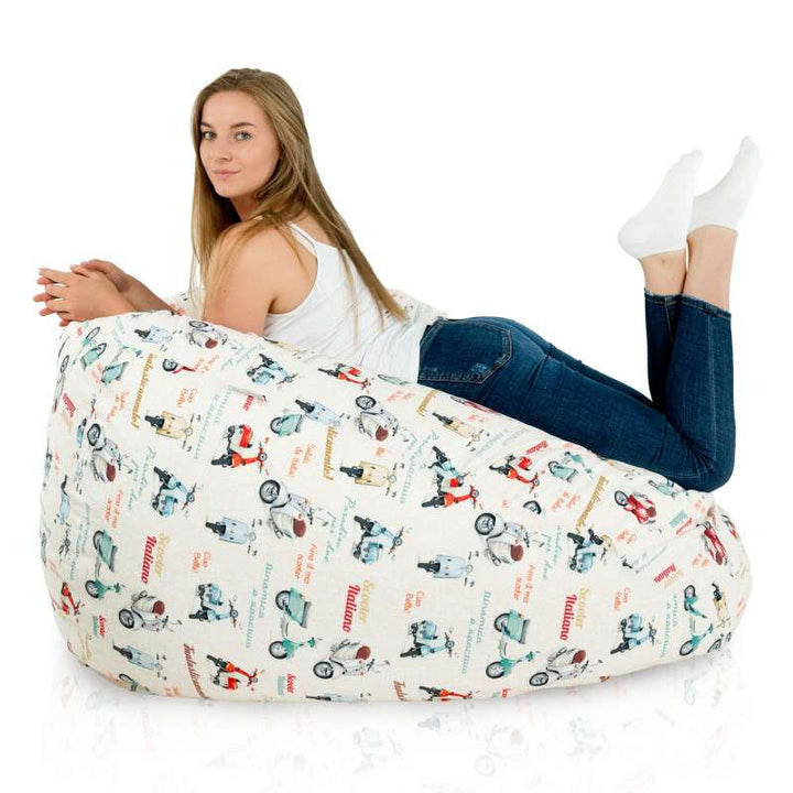 Giant Adult Bean Bag Chair XXL - Premium Printed Fabric