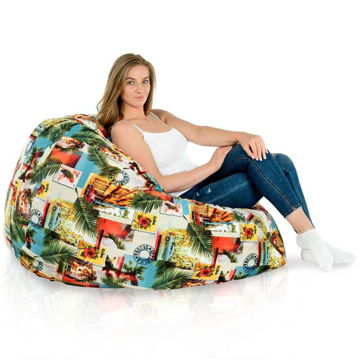 Giant Adult Bean Bag Chair XXL - Premium Printed Fabric
