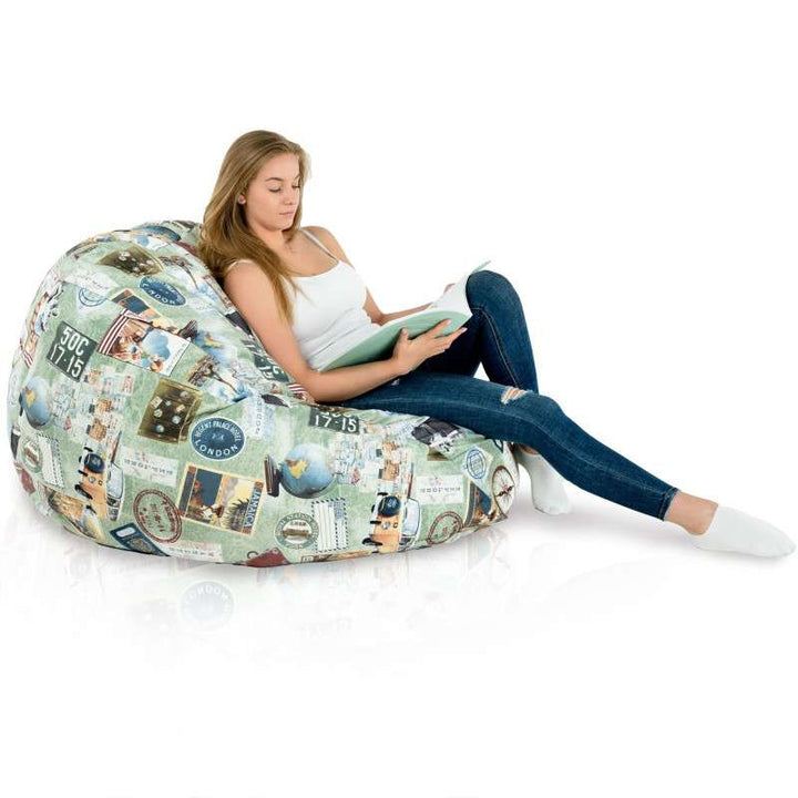 Giant Adult Bean Bag Chair XXL - Premium Printed Fabric