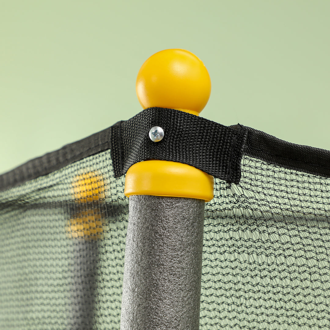 Børnetrampolin, 140 cm diameter, med sikkerhedsnet, til indendørs og udendørs brug, stål, plastik, lasteevne op til 50 kg, sort