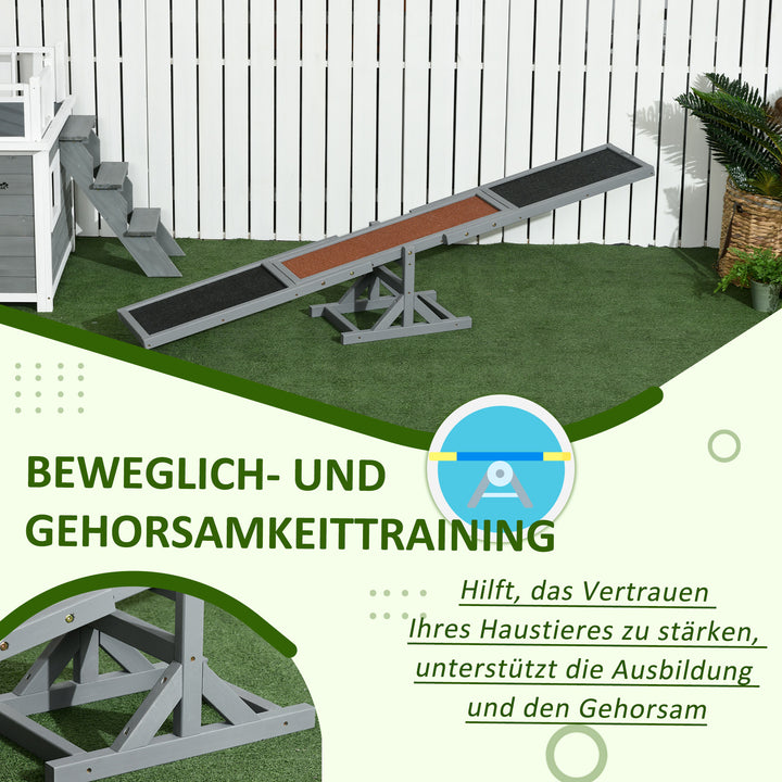 Hundevippe aqulity vippe hundesportsvippe, 180 x 30 x 30 cm, grå + brun