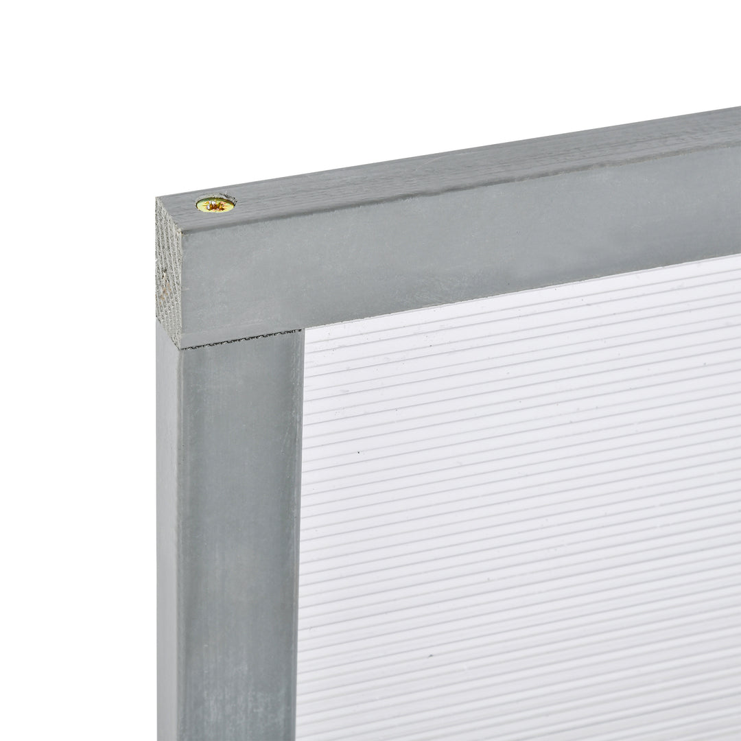 Koldramme-træ- og polycarbonatdrivhus 90 x 46 x 40 cm drivhus med overdækning vejrbestandig koldrammekasse til haveplantebed grå