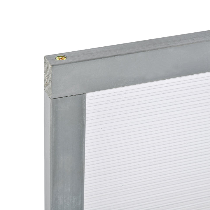 Koldramme-træ- og polycarbonatdrivhus 90 x 46 x 40 cm drivhus med overdækning vejrbestandig koldrammekasse til haveplantebed grå