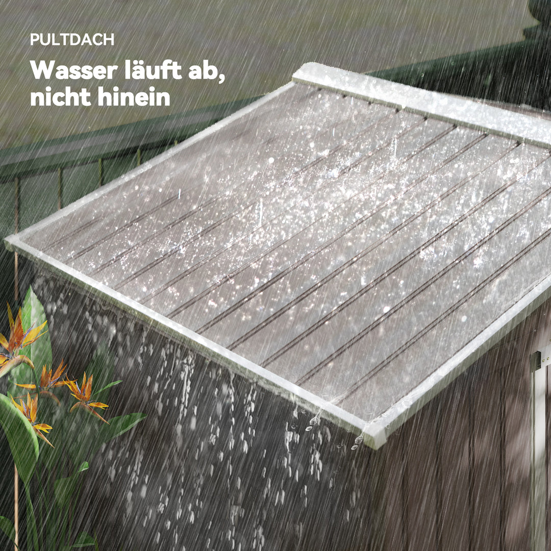 Redskabsskur med skydedøre 2,13 x 1,30 x 1,85 cm metalgrå