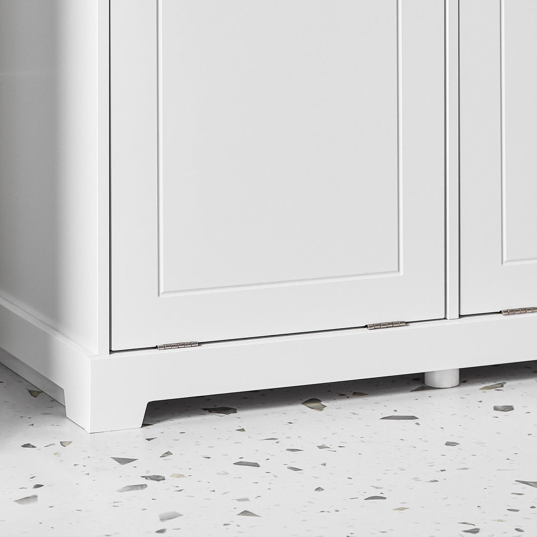 Kommode med indbyggede vasketøjskurve til badeværelset, H90 x B79.5 x D38 cm, hvid