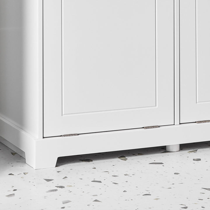 Kommode med indbyggede vasketøjskurve til badeværelset, H90 x B79.5 x D38 cm, hvid