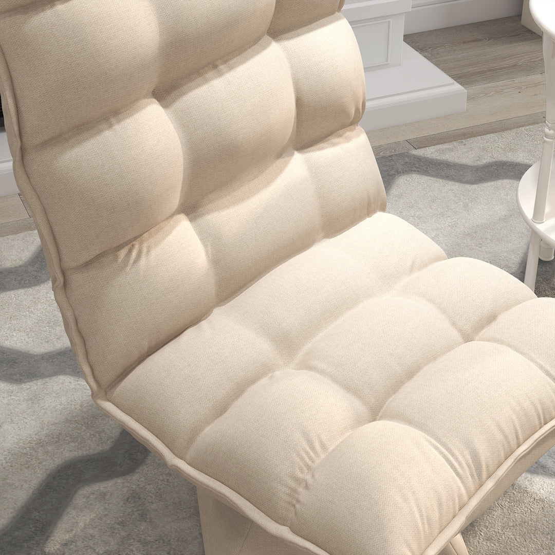Hvilestol med drejefunktion, linnedlook, 62 cm x 70 cm x 95 cm, beige