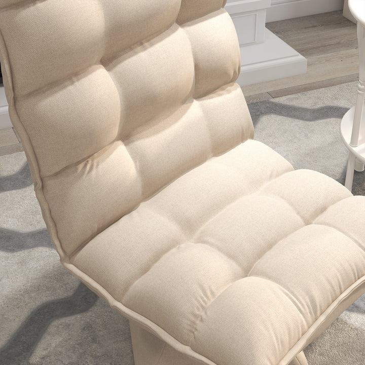 Hvilestol med drejefunktion, linnedlook, 62 cm x 70 cm x 95 cm, beige